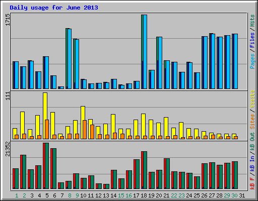 Daily usage for June 2013