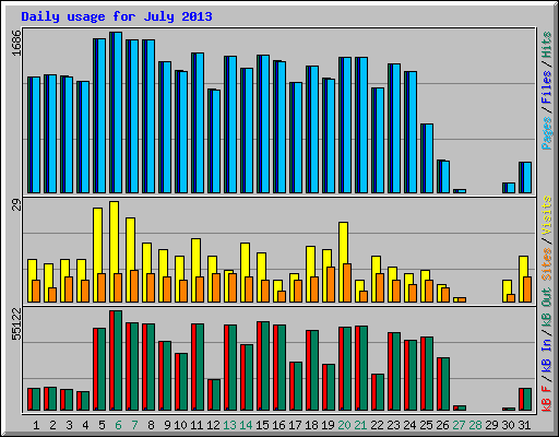 Daily usage for July 2013
