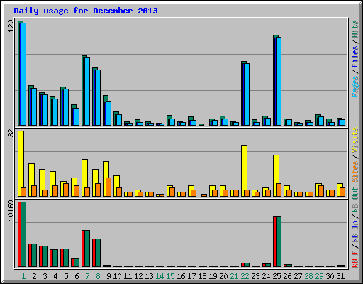 Daily usage for December 2013