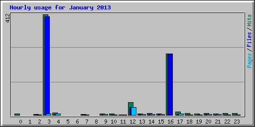 Hourly usage for January 2013