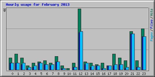 Hourly usage for February 2013