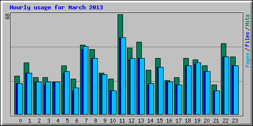 Hourly usage for March 2013