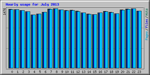 Hourly usage for July 2013