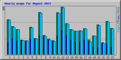 Hourly usage for August 2013