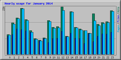 Hourly usage for January 2014