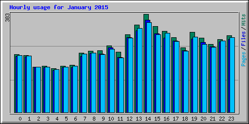 Hourly usage for January 2015