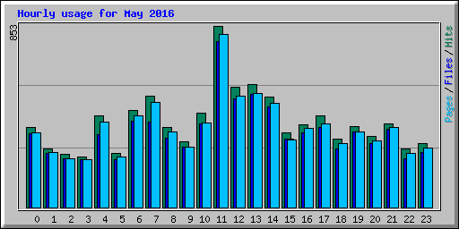 Hourly usage for May 2016