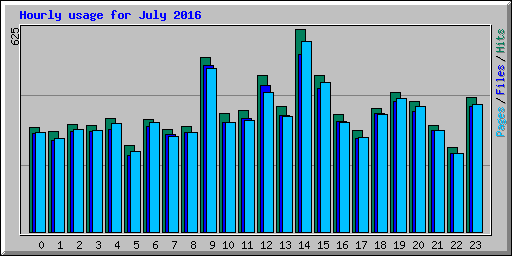 Hourly usage for July 2016