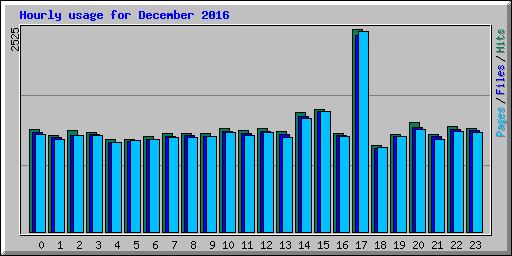Hourly usage for December 2016