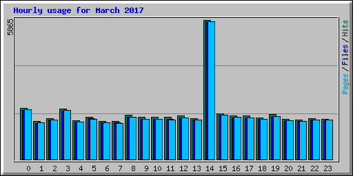 Hourly usage for March 2017