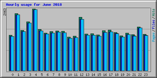 Hourly usage for June 2018