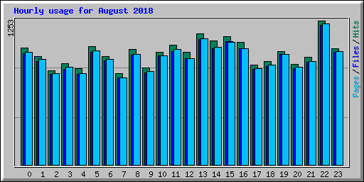 Hourly usage for August 2018