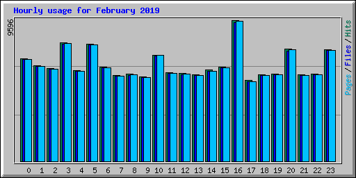 Hourly usage for February 2019