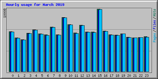 Hourly usage for March 2019