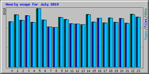 Hourly usage for July 2019