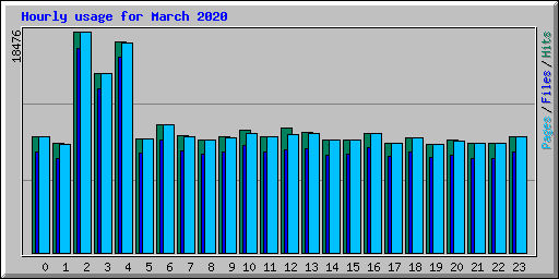 Hourly usage for March 2020