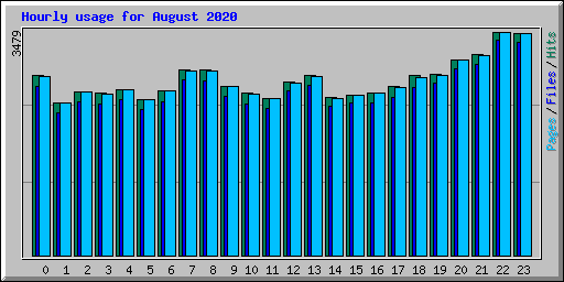 Hourly usage for August 2020